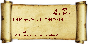 Légrádi Dávid névjegykártya